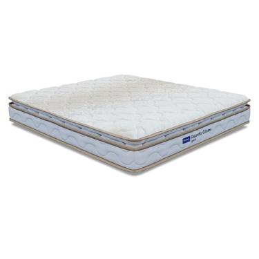 Imagem de Colchão Casal Probel Espuma D33 Pillow Top 138x188x18cm Guarda Costas Lyon Branco/Bege