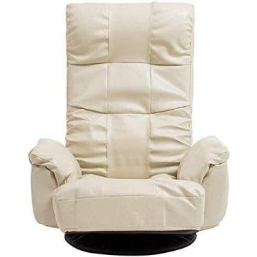 Imagem de Espreguiçadeira cadeiras reclináveis para pátio, cadeiras de chão, poltrona, poltrona, reclinável, 360 ?? Cadeira giratória ajustável com varanda e cadeira de chão dobrável (cor, bege, tamanho, 72 *