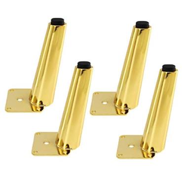 Imagem de ZJYWMM 4 Pernas de Móveis Pernas de Armário Pés de Mesa de Metal Pernas de Sofá Pernas Cama Pernas Armários de Sapato, Acessórios de Ferragens para Pés de Substituição DIY, 15 cm (Ouro)
