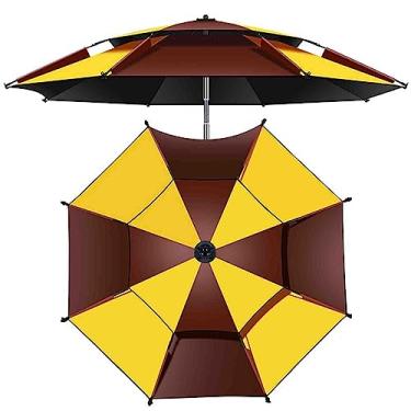 Imagem de Guarda-chuva esportivo de pesca ao ar livre de aço inoxidável protetor solar de vinil espesso guarda-sol à prova de chuva, para quintal, gramado, jardim (2,6 m)