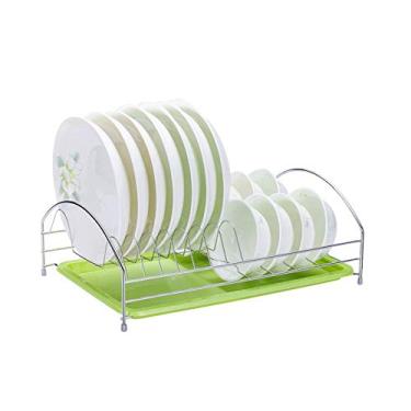 Imagem de BSNANCA Escorredor de pratos multifuncional, talheres, suporte de secagem, escorredor de aço inoxidável, bandeja de cozinha para utensílios de cozinha