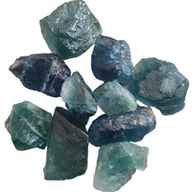 Imagem de Home Collections 1 peça pedra fluorita azul natural cristais pedras preciosas espécimes colecionáveis decoração de casa cascalho para decoração de aquário (cor: azul)