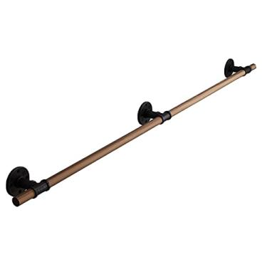 Imagem de Corrimãos de escada antiderrapantes de madeira maciça de madeira natural, uso doméstico contra a parede, grades internas do sótão para idosos, hastes de suporte de corredor (tamanho: 180 cm)