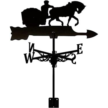 Imagem de Estaca de jardim palheta meteorológica estilo europeu cata-vento de metal l palheta decorativa para casa ao ar livre cena de fazenda montar quintal celeiro (D) (A)
