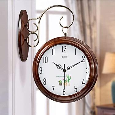 Imagem de Relógio vintage de parede dupla face retro industrial relógios pendurados criativos clássicos sala de estar quarto estudo decoração de parede, relógios decoração