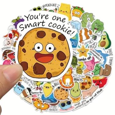Imagem de 50 adesivos de recompensa, adesivo de incentivo divertido, adesivos de desenho animado de animais fofos