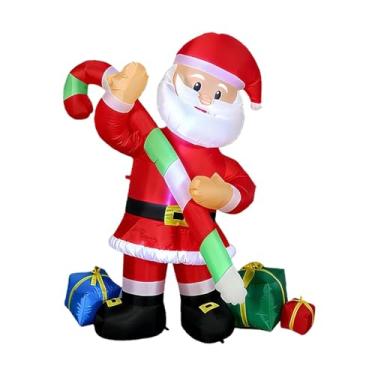 Imagem de rockible Papai Noel Inflável de 1,80 M para Decoração Divertida de áreas Externas, Como Pátio, Gramado E Quintal.