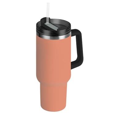 Imagem de SEHANY Copo rosa brilhante de 850 g com tampa e canudo, aço inoxidável com isolamento duplo de aço inoxidável, suporte para copo para garrafa de água esportiva, à prova de vazamento, copo de café para