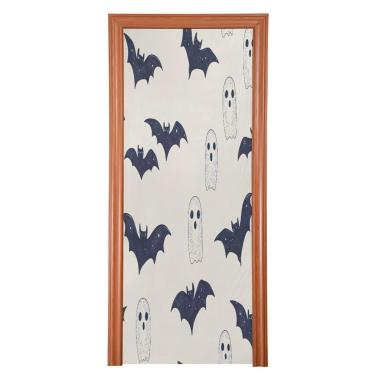 Imagem de Blueangle Capa elástica para porta de morcegos de Halloween - Faixa de porta frontal de tecido elástico para Halloween, decoração de festa em casa ao ar livre (415)