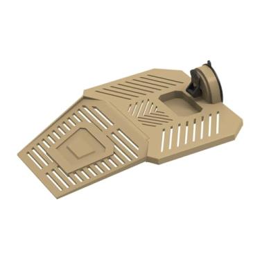 Imagem de KiBcsLic Plataforma para tartarugas tomarem sol, plataforma antiderrapante, removível para répteis, terraço para animais semi-aquáticos e aquários, Khaki L