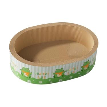 Imagem de ＡＷＨＡＯ Arranhador para gatos, almofada para arranhar, conforto, 50 cm x 36 cm x 18 cm, suprimentos para animais de estimação, tigela para arranhar gatos, Verde