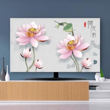 Imagem de Capa de TV 32-80 polegadas protetor de tela para TV LCD LED capas de poeira arte europeia decoração de sala de estar para pendurar em casa desktop monitor universal curvo - padrão 5||65 polegadas (152