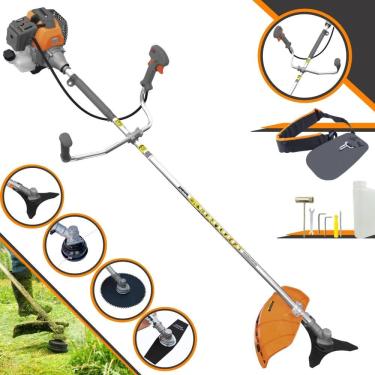Imagem de Roçadeira Multifunções Tekna RL520-P À Gasolina 52cc 2HP 4 Opções de Corte Com Faca 2 Pontas, Faca 3 Pontas, Faca 80 Dentes e Carretel de Nylon