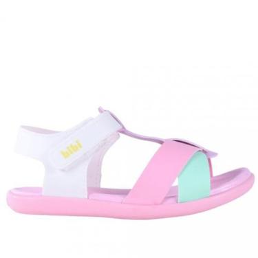 Imagem de Sandália Infantil Feminina Bibi 118819, Branco, Rosa, 27