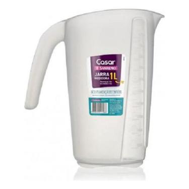 Imagem de Jarra Medidora 1l Plastico Sanremo Sr805 Livre - NoBrand, Branco