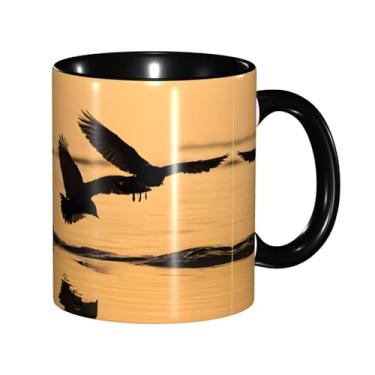 Imagem de Zeraoke Pintura a óleo impressão de pato canecas de café criativas, personalizadas, presente para família, tamanho 325 ml, unissex