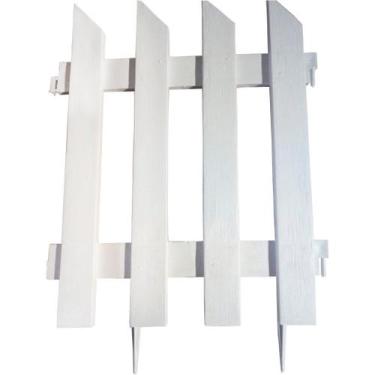Imagem de Cerca Para Jardim Plástico Ripa Decorativa Branca G 41x34 cm - UNI ECC