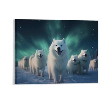 Imagem de HouLaiZhe Pôster animal lobo gordo aurora lona estética pôsteres decoração de quarto pintura de parede galeria sala decoração de parede para quarto sala de estar escritório 16 x 20 polegadas (40 x 50