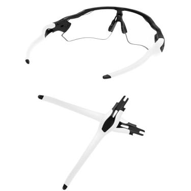 Imagem de MYCOURAG Hastes pretas foscas de substituição compatíveis com óculos de sol Oakley Radar EV Path/Pitch/Advancer - White Earsocks