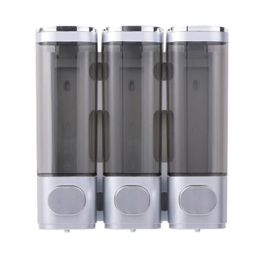 Imagem de MAVIS LAVEN Dispensador de Sabonete para Chuveiro de 3 Câmaras, Dispensador de Xampu e Condicionador de Parede Com Botão Grande e Bico Sem Gotejamento, para Banheiro Comercial de Hotel, (SILVER)