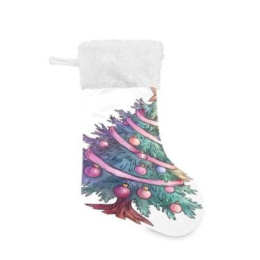 Imagem de xigua Árvore de Natal, meia de Natal, grande, doces, presente pendurado, meias de Natal, decoração para decoração de festa de férias em família, lareira