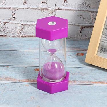 Imagem de Zerodis Ampulheta Hexagonal de 30 Minutos, Temporizador de Ampulheta de Plástico, Relógio de Areia Roxa para Crianças Aprendendo e Atividades de Cozinha