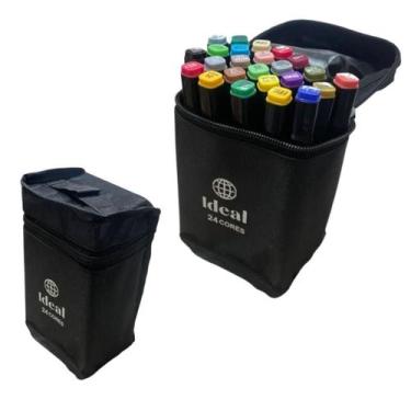 Imagem de Canetas Hidrográficas 24 Cores Com Estojo - Colorir - Ideal