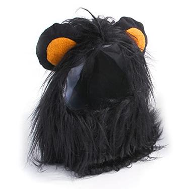 Imagem de Fantasia de juba leão para gato cachorro Peruca engraçada pet festa Halloween Eve Festas