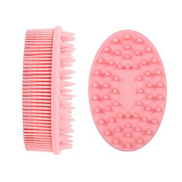 Imagem de 2 em 1 Escova de Banho e Shampoo Silicone Macia para Esfoliação Corporal Massagem Cabelo Exfoliante Pele Sensível Limpeza Promover a Circulação Sanguínea Fácil Limpar Secar