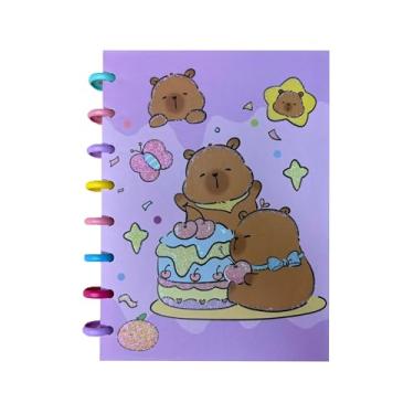 Imagem de Caderno de Disco Capa Capivara, com elástico, 14,5cmx21cm - 80 folhas (3)