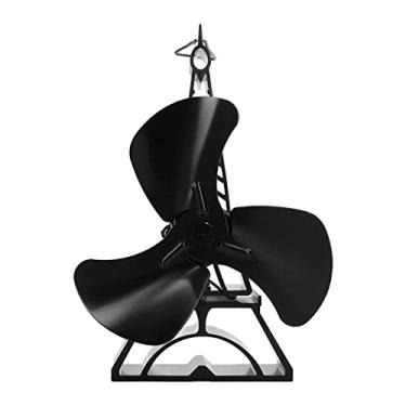 Imagem de Ventilador de fogão a lenha Ventilador de lareira termoelétrico de 3 lâminas movido a calor, ecológico e de baixo ruído, liga de alumínio para fogão a lenha