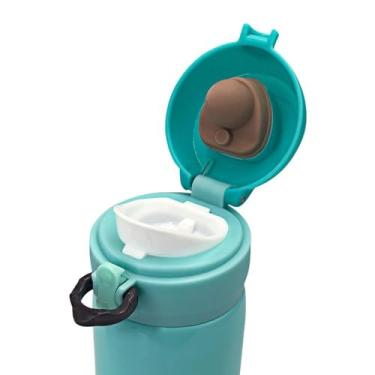 Imagem de Garrafa Térmica 500ml com Tampa de Segurança, Revestimento Interno em Aço Inox, Verde Tiffany, Mantém Gelado 10 Horas e Quente 8 Horas