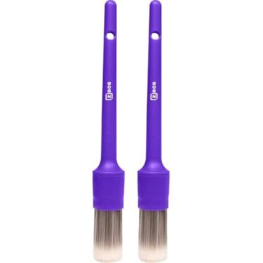 Imagem de kit 2 Pinceis de Detalhamento Interno Automotivo com Cerdas Sintéticas Macias e Flexíveis para Limpeza de Peças Zacs