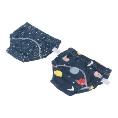 Imagem de aqxreight Calça de Treinamento para Bebês de Algodão, 2 Peças, Absorvente Forte, Lavável, Reutilizável, Elástica, Roupa íntima para Treinamento de Bebês, Faixas Com Padrão de Unicórnio, Cintura e Calças Próximas e do . (Padrão de céu estrelado)