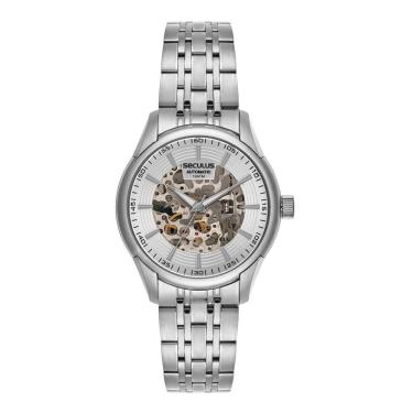 Imagem de Relógio Seculus Masculino Ref: 44304g0svna4 Automático Esqueleto Prateado