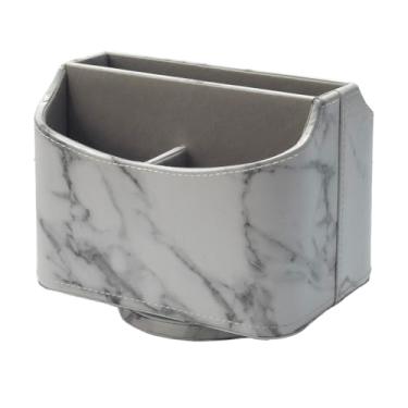 Imagem de UnionBasic Organizador de mesa giratório, suporte giratório de 360 graus, guia de TV de mesa/correio/mídia/controle remoto, mármore branco