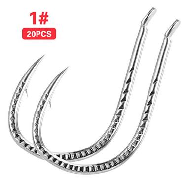 Imagem de 20 PEÇAS Anzóis de Pesca Aço Alto Carbono com Barbas Design Canal Múltiplo Isca Mole Jig Peixe Práticos Alta Resistência Equipamento para Amantes da