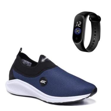 Imagem de Combo Tênis Ortopédico Unissex Ascension Com Relogio Fino Conforto e Leveza para Caminhada, Academia-Unissex