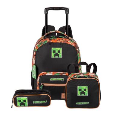 Imagem de Mochila Rodas Minecraft Outdoors Lancheira Térmica Estojo