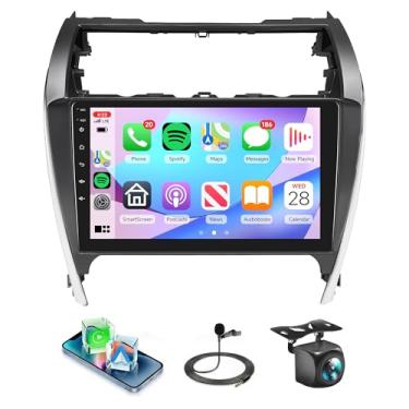 Imagem de 【4 núcleos 4G + 64 G】 Rádio estéreo para carro Android para Toyota Camry 2012 2013 2014, sem fio, Android Auto, navegação GPS WiFi, rádio com tela sensível ao toque de 25 cm para Camry, câmera de