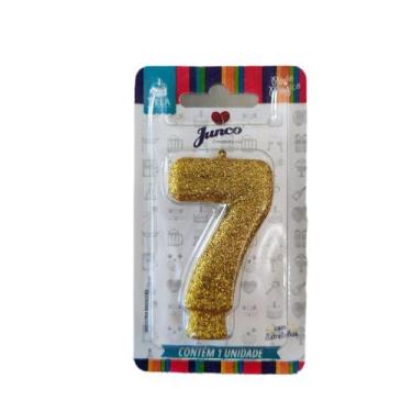 Imagem de VELA ANIVERSARIO DOURADA Nº 7 - Junco