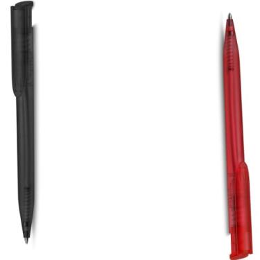 Imagem de Caneta Esferográfica Retrátil Executiva, Metal, Preta Fosca, 0.7mm, Corpo Cilíndrico, Grip Metálico, Acabamento Fosco, para Escrita Geral, 14cm (Roxo e Vermelho)