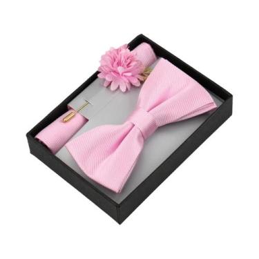 Imagem de Conjunto De Gravata Borboleta Floral Masculina Com Lenço De Bolso, Bro