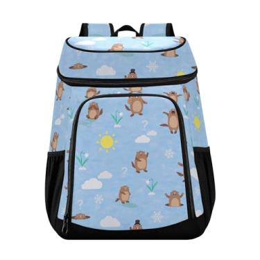 Imagem de Bolsa térmica fofa de marmota com 36 latas à prova d'água para viagem, lancheira, mochila masculina