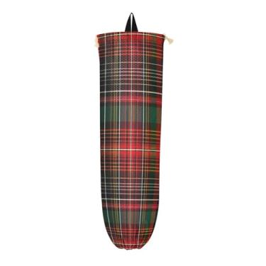 Imagem de Porta-saco plástico tradicional de azulejo tartã escocês, pacote com 2, dispensador de sacola de supermercado, suporte de saco plástico de cozinha