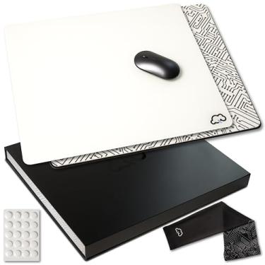 Imagem de Qloud Glass Mouse Pad grande, Pro Esports Glass Mousepad Gaming Pad para velocidade e precisão, mousepad Glasspad inclui capa para jogos, patins Ice Dot e pano de microfibra, 45 cm x 38 cm (02