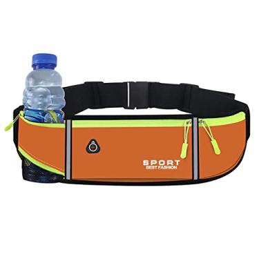Imagem de Bolsa de cintura para corrida, bolsa de corrida para maratona, garrafa de água, quadril, impermeável, esportes ao ar livre, corrida, ciclismo, bolsas de cintura para telefone (chaleira laranja)