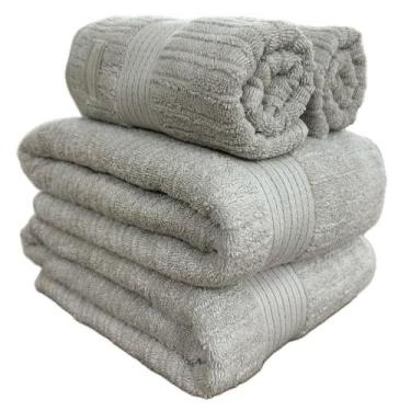 Imagem de Jogo De Toalha Banhão Gigante Buddemeyer Fio Penteado Canelado 4pçs Al