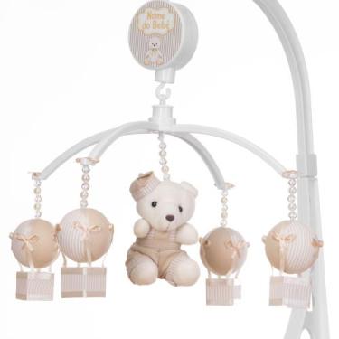 Imagem de Mobile Para Berço Musical Giratório Urso Balão Bege - Le-Leão Artigos 