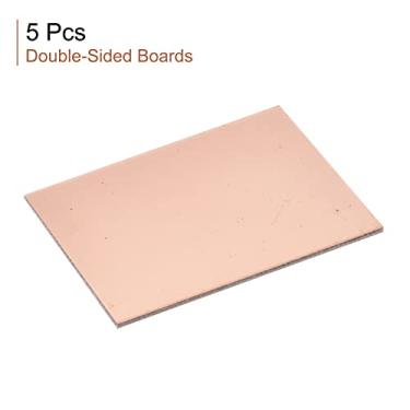 Imagem de Generic Placa laminada revestida de cobre PCB 70 mm x 50 mm x 1,5 mm FR4 fibra de vidro dupla face para projetos de circuito, pacote com 5